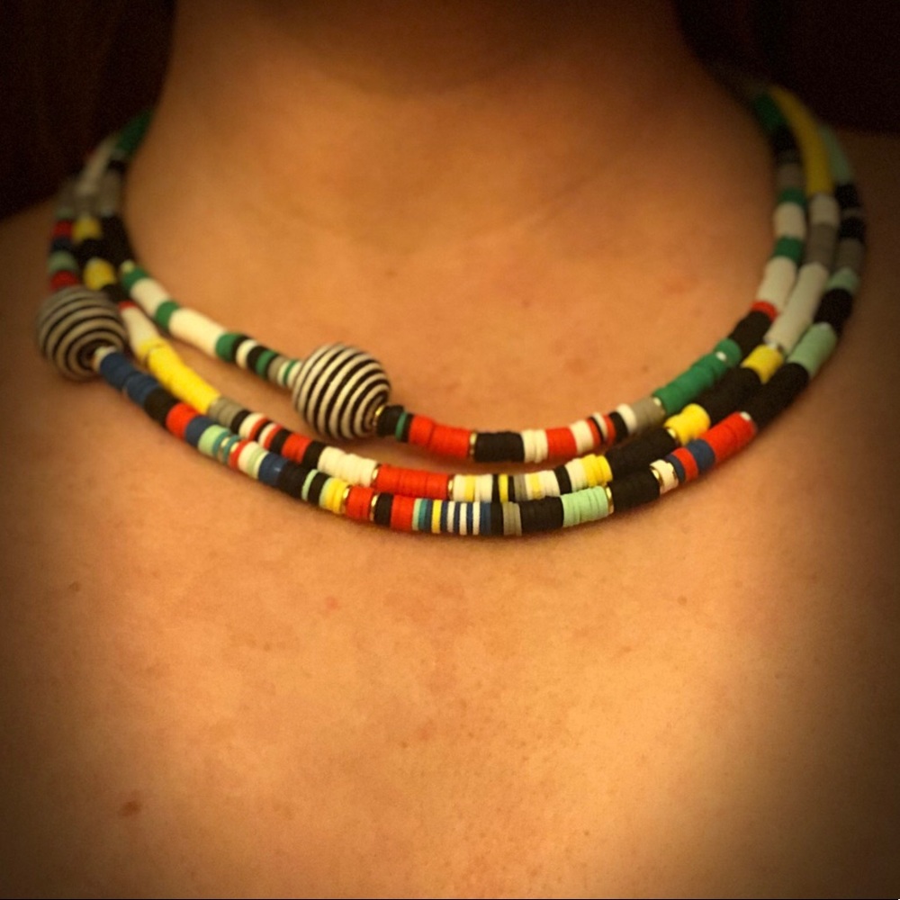 Adjustable Heishi Bead Layer Necklace